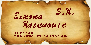 Simona Matunović vizit kartica